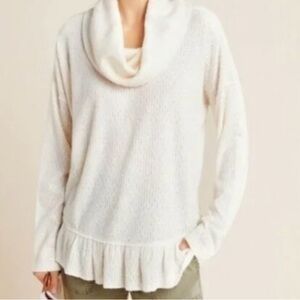 Anthropologie Maeve Addie Ruffle Hacci Pullover sweater